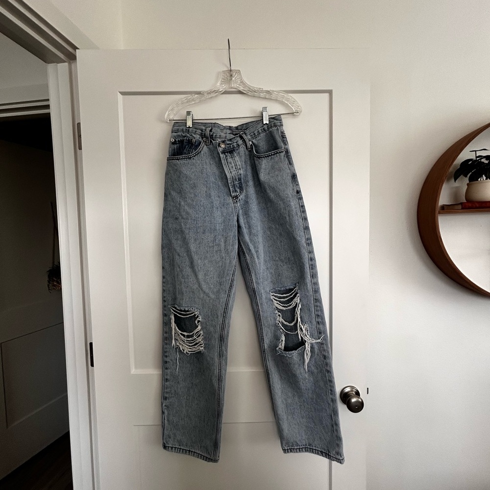 Princess Polly 4 Classic Blue Distressed Jeans